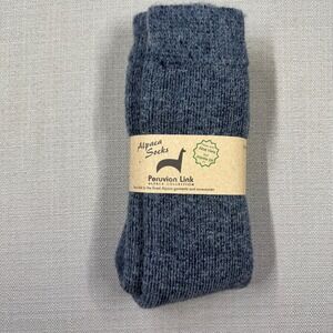 Peruvian Link Womens Alpaca Ultimate Outdoor Socks Blue Marl NWT 5-7